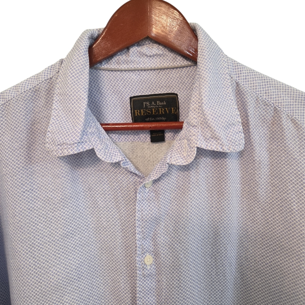 Jos. A. Bank Reserve Men's Light Blue Cotton Dress Shirt Size XL Business Casual